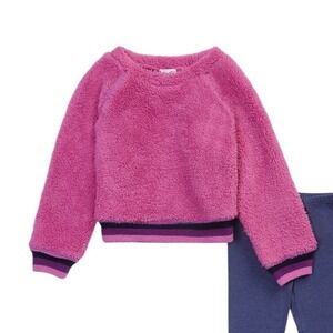 Splendid‎ Kids Fuzzy Pink Sweatshirt Cozy Outfit Size 12-18 month NWT